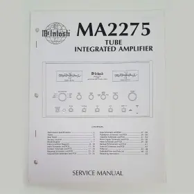 MA2275 MCINTOSH Tube Integrated Amplifier Service Manual