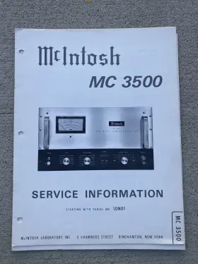 MC3500 MCINTOSH Amplifier Service Manual