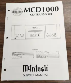 MCD1000 MCINTOSH Cd Transport Service Manual