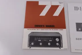 MR-77 MCINTOSH Fm Tuner Owners Manual Service #2