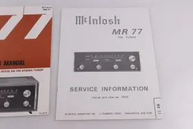 MR-77 MCINTOSH Fm Tuner Owners Manual Service #3