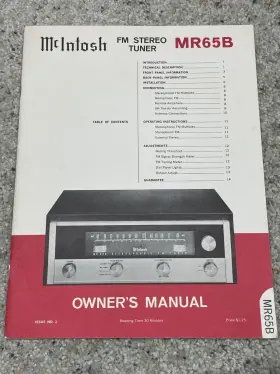 MR65B MCINTOSH Operating Owners Manual Copy