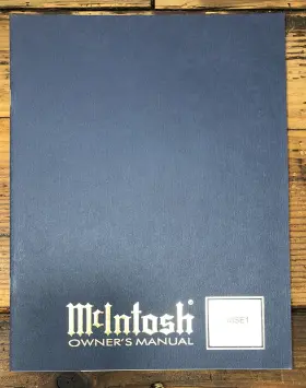 MSE-1 MCINTOSH Surround Expander Owners User Manual