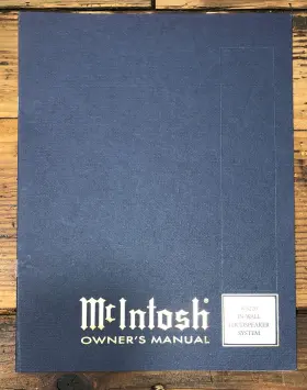 WS-220 MCINTOSH Speaker Owners User Manual