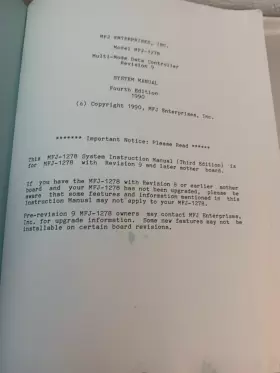 91-3261-10-00 MFJ MULTI-MODE DATA CONTROLLER Owners Manual #2