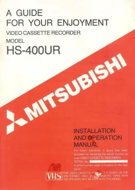 871C147A2 MITSUBISHI Vhs Vcr Owners Manual Printed