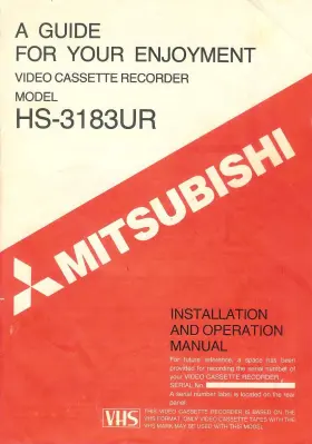 871C208A7 MITSUBISHI Vhs Vcr Owners Manual Printed