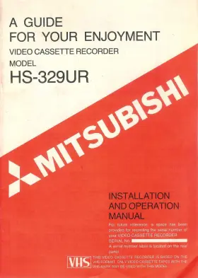 871C220A9 MITSUBISHI Vhs Vcr Owners Manual Printed