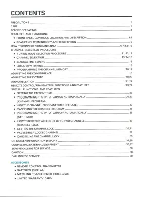 871D078A6 MITSUBISHI Projection Tv Owners Manual #2