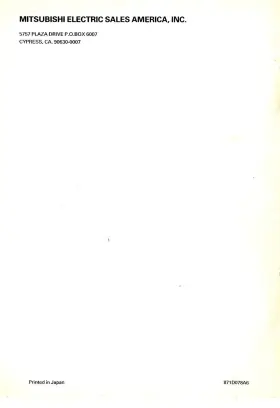 871D078A6 MITSUBISHI Projection Tv Owners Manual #3