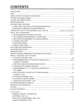 871D078A7 MITSUBISHI Projection Tv Owners Manual #2