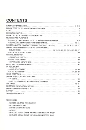 871D141A2 MITSUBISHI Projection Tv Owners Manual #2