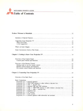871D146A5 MITSUBISHI Projection Tv Owners Manual #2
