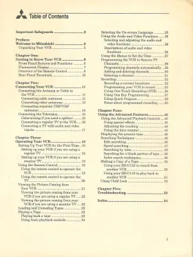 872C130A7 MITSUBISHI Vhs Vcr Owners Manual Printed Singapore #2