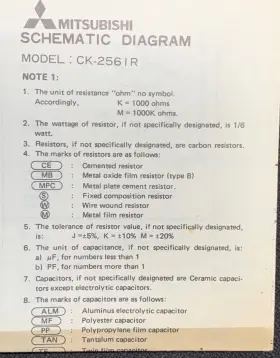 CK-2561R MITSUBISHI Tv Schematic