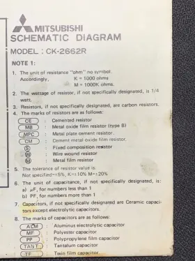CK-2662R MITSUBISHI Tv Schematic