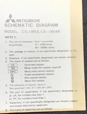 CS-1953 MITSUBISHI Tv Schematic