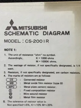 CS-2001R MITSUBISHI Tv Schematic