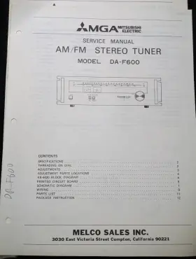 DA-F600 MITSUBISHI Tuner Service Manual