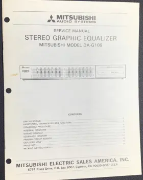 DA-G109 MITSUBISHI Graphic Equalizer Service Manual