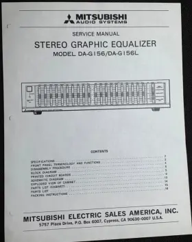 DA-G156 MITSUBISHI Graphic Equalizer Service Manual Photocopy