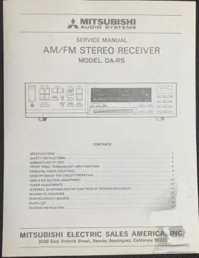 DA-R5 MITSUBISHI Receiver Service Manual Photocopy