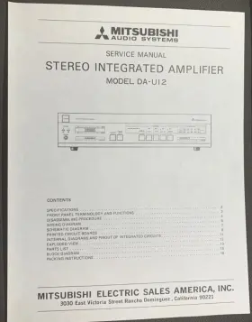 DA-U12 MITSUBISHI Amplifier Service Manual Photocopy