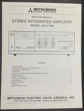 DA-U158 MITSUBISHI Amplifier Service Manual Photocopy