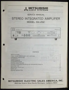 DA-U52 MITSUBISHI Amplifier Service Manual