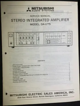 DA-U75 MITSUBISHI Amplifier Service Manual