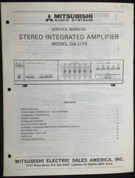 DA-U76 MITSUBISHI Amplifier Service Manual