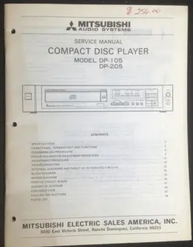 DP-105 MITSUBISHI Cd Player Service Manual