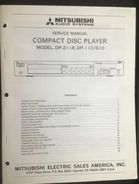 DP-110 MITSUBISHI Cd Player Service Manual