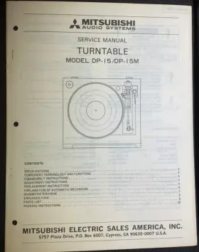 DP-15 MITSUBISHI Turntable Service Manual