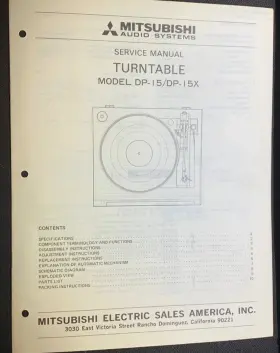 DP-15 MITSUBISHI Turntable Service Manual