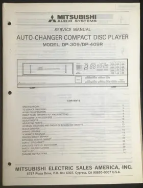 DP-309 MITSUBISHI Cd Player Service Manual