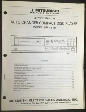 DP-411R MITSUBISHI Cd Player Service Manual