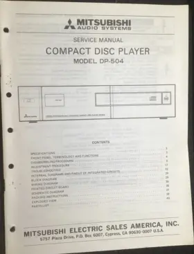 DP-504 MITSUBISHI Cd Player Service Manual
