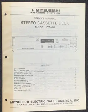 DT-46 MITSUBISHI Cassette Deck Service Manual