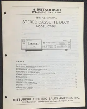 DT-52 MITSUBISHI Cassette Deck Service Manual