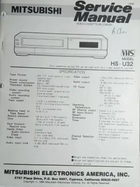 HS-U32 MITSUBISHI Vcr Service Manual