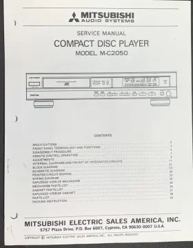 M-C2050 MITSUBISHI Cd Player Service Manual Photocopy