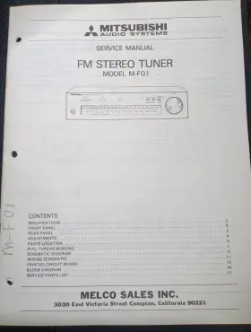 M-F01 MITSUBISHI Tuner Service Manual