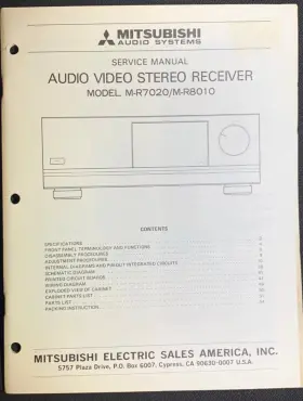 M-R7020 MITSUBISHI Audio Video Stereo Receiver Service Manual
