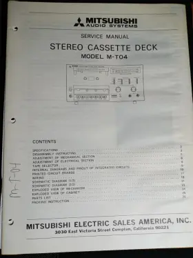 M-T04 MITSUBISHI Stereo Cassette Deck Service Manual