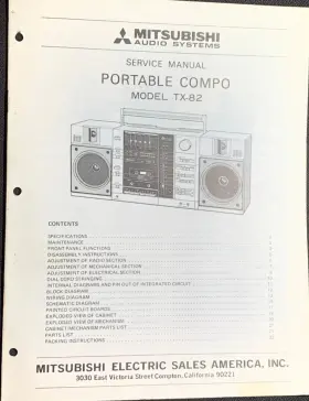 TX-82 MITSUBISHI Cassette Radio Service Manual
