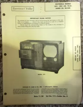 111-FOLDER MOTOROLA Photofact Set