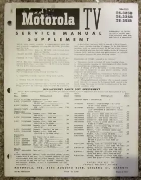 68P720312 MOTOROLA Tv Service Manual Supplement Chassis #3