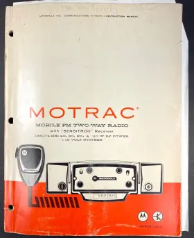 68P81007E250 MOTOROLA Motrac Sensitron Mobile Fm Radio Manual