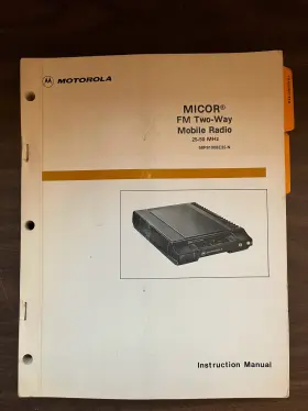 68P81008E35-N MOTOROLA Micor Mobile Fm Radio Instruction